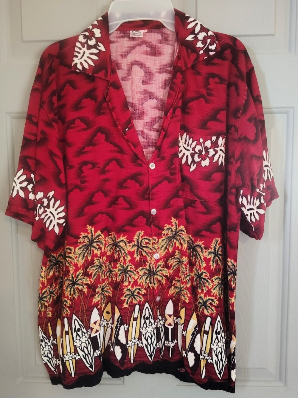 Men's Red Vintage Hawaiian Shirt